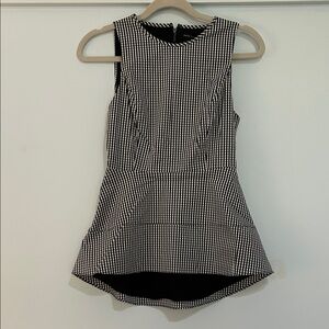 Black and White Checkered Sleeveless Top